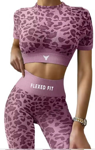 Women Purple Cheetah Set