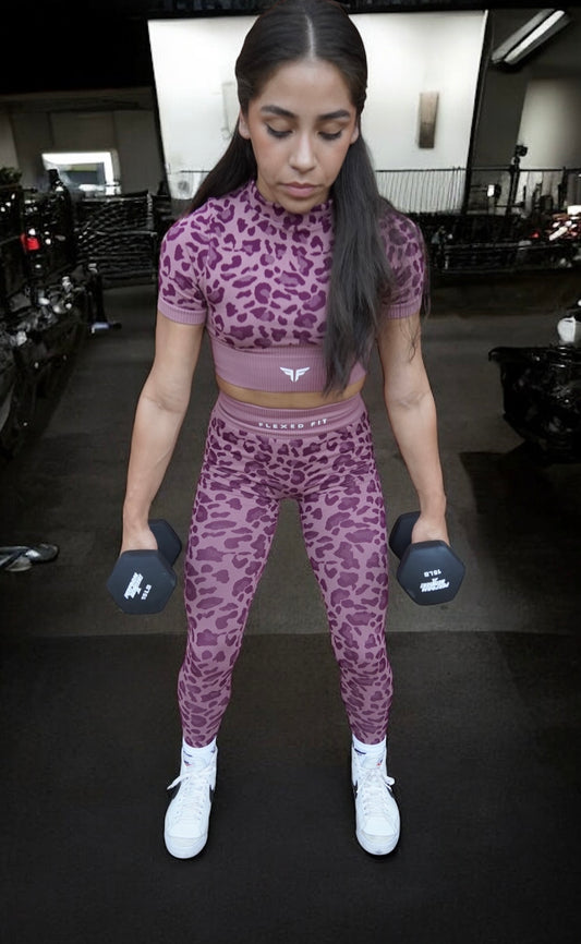 Women Purple Cheetah Set